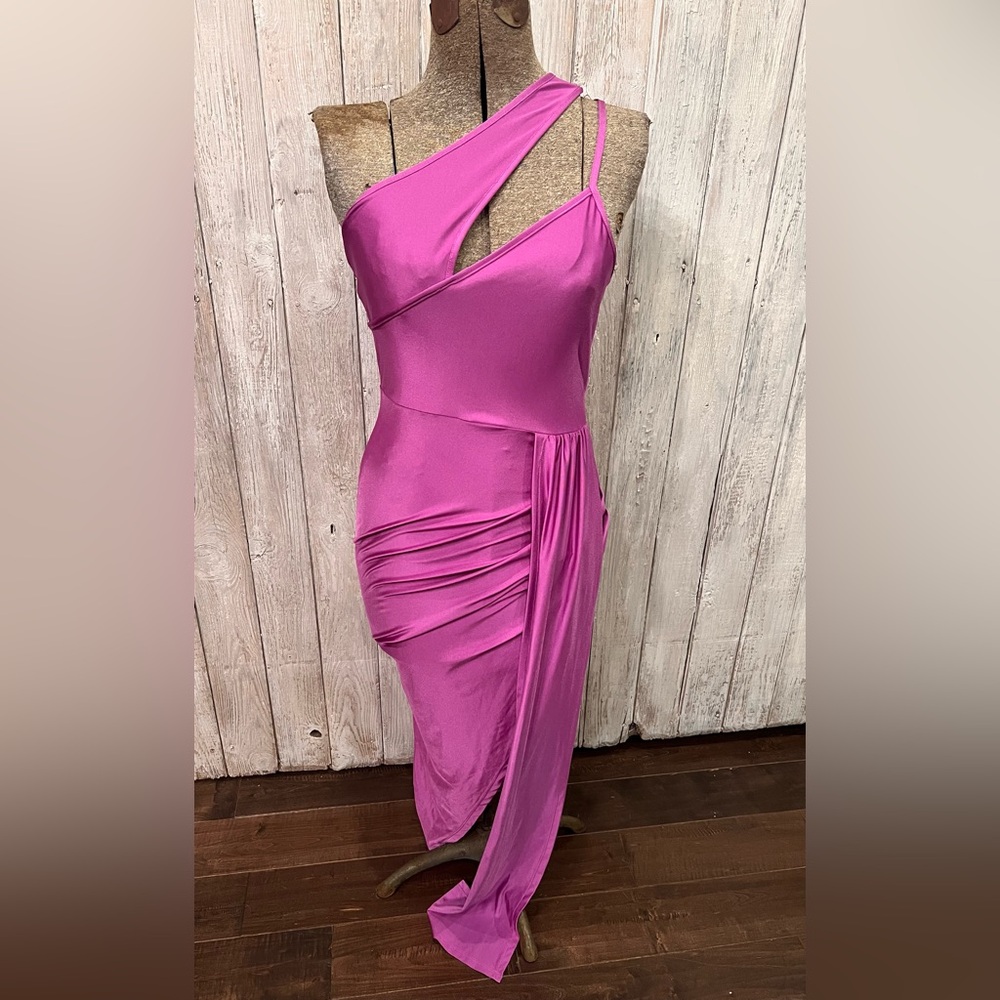 Elegant Pink Asymmetrical Dress